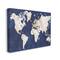 Stupell Industries Navy and Distressed Gold World Map Canvas Wall Art